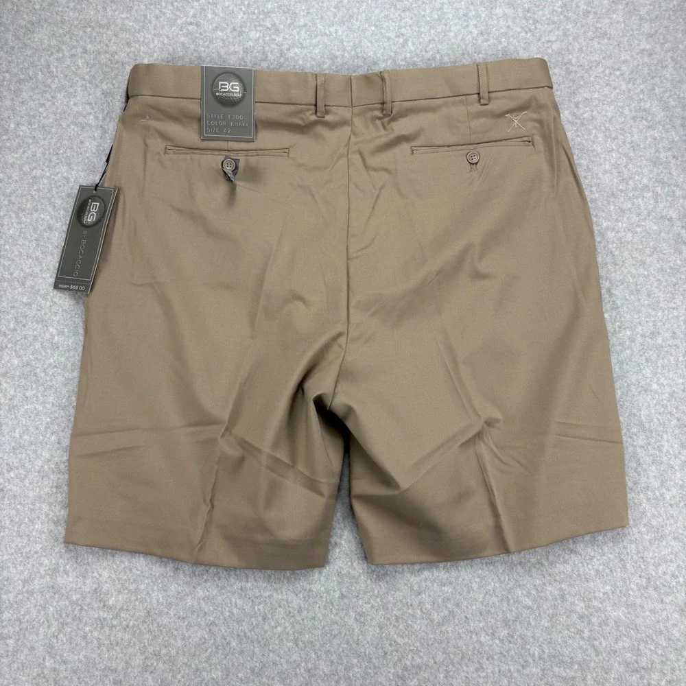 Bocaccio Golf Shorts Mens 42 Khaki Expandable Waist Stretch Performance Golfing
